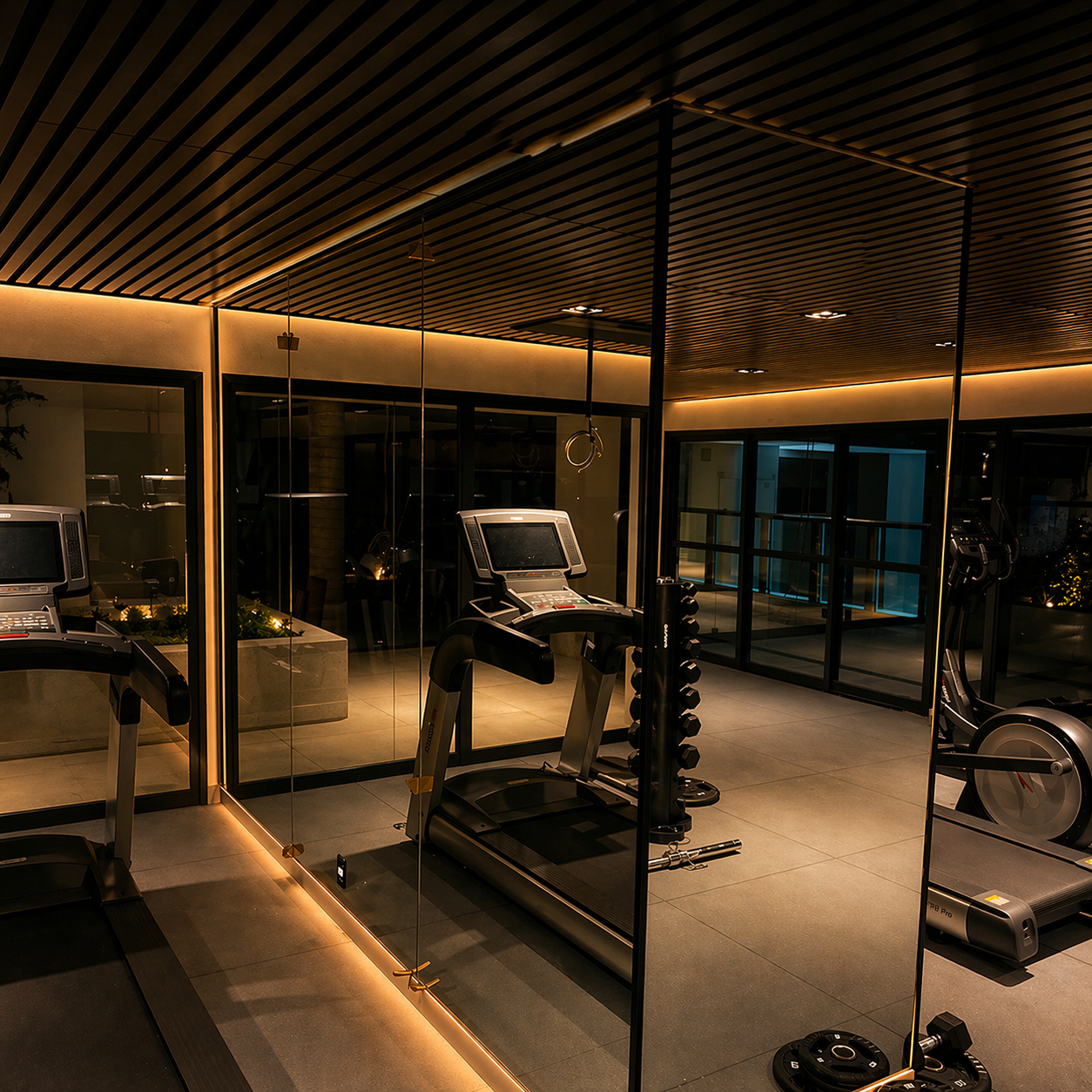 Janela de vidro com acabamento refinado