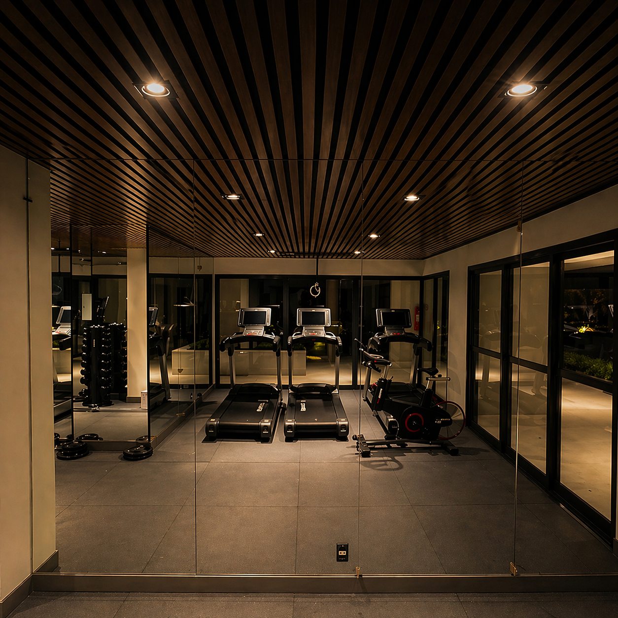 Projeto decorativo com espelho em tom elegante